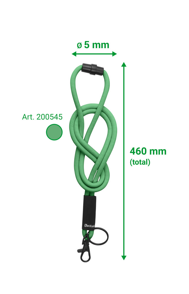Rundes Umhängeband, mit Karabinerhaken und Schlüsselring