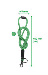 Rundes Umhängeband, mit Karabinerhaken und Schlüsselring