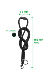 Cinta colgante redondo, con mosquetón y anilla