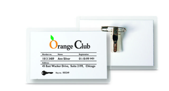 Nimikyltti hakaneulakiinnityksellä, sisäosat, 75 x 40 mm