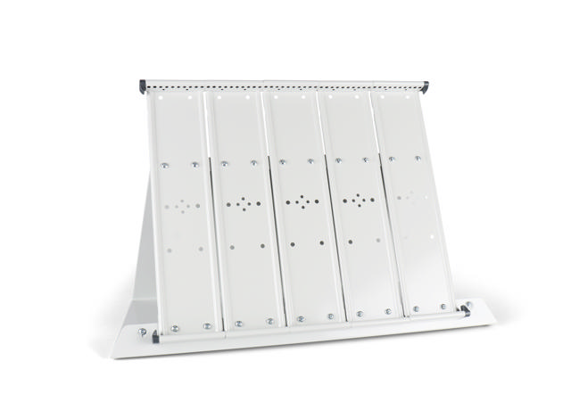 Monterad tom Tarifold metallbordsdisplay, A4, med sidostopp, för 50 fickor