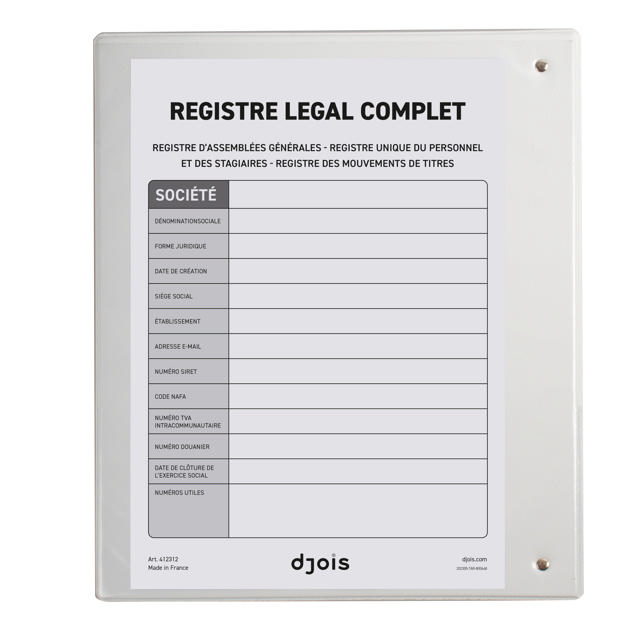 Pärm med 6 Smartfolder perforerade mappar med flikar, komplett juridiskt register, A4