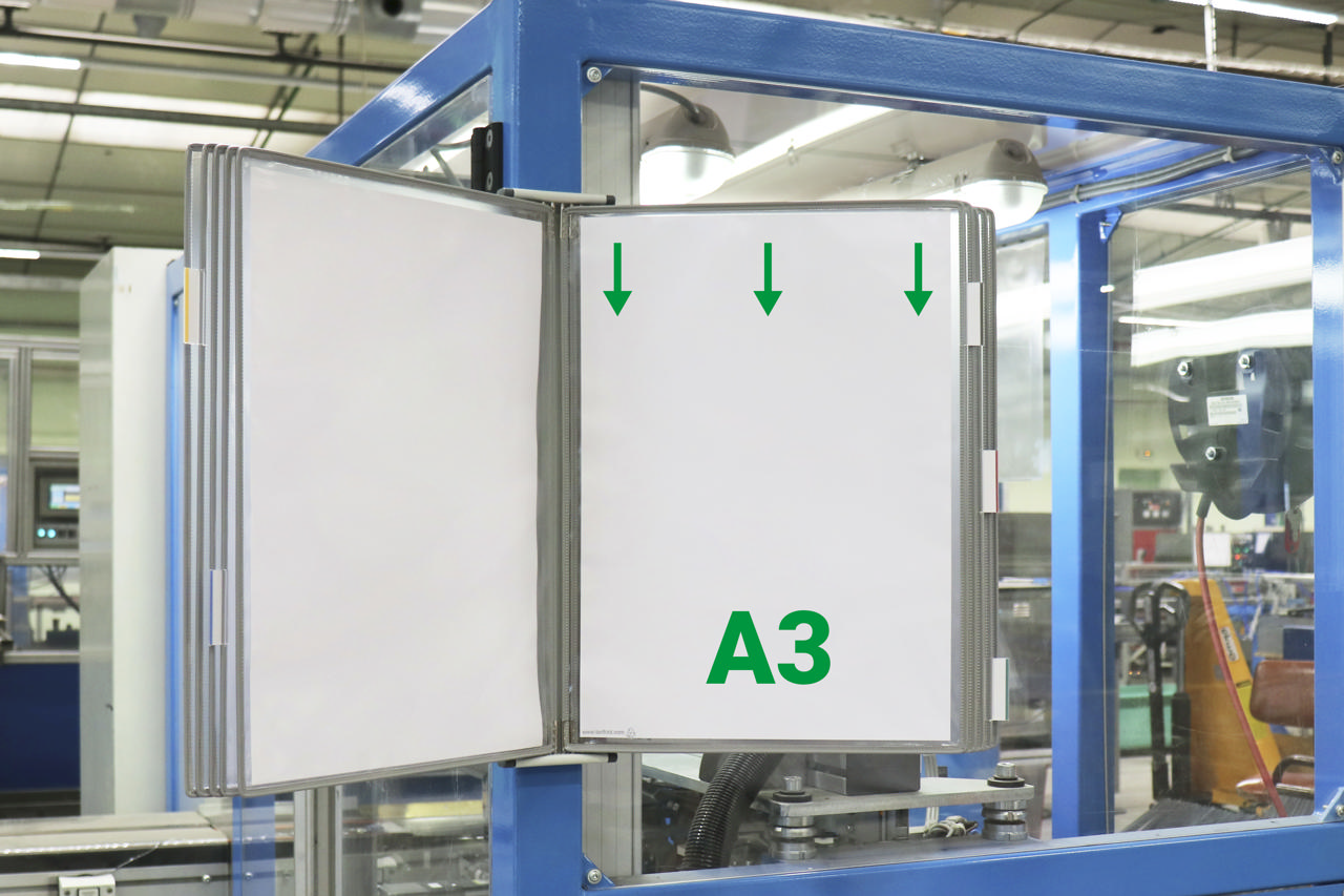 Tarifold metalen wand zichtpanelensysteem, A3, 10 zichtpanelen