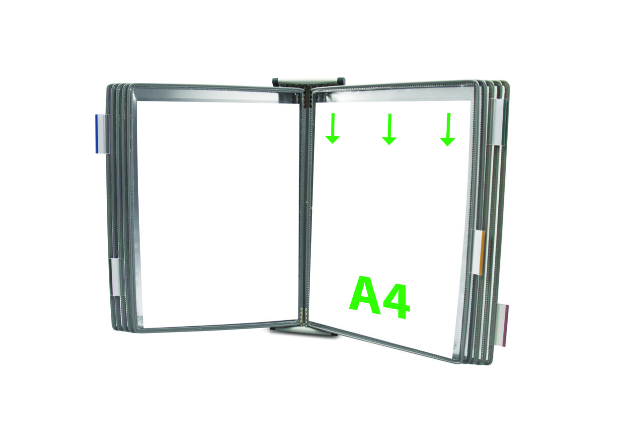 Tarifold metalen wand zichtpanelensysteem, A4, 10 zichtpanelen