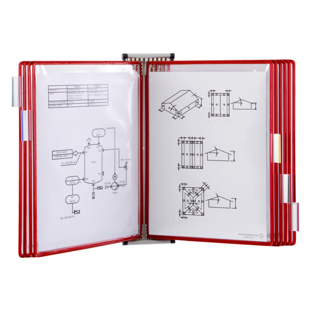 Expositor de pared metálico Tarifold, A4, 10 fundas