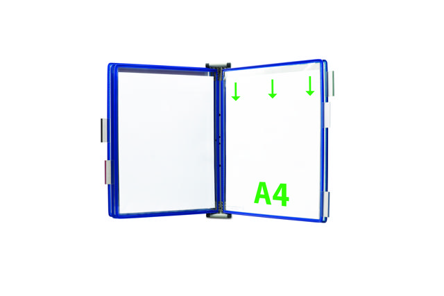 Expositor de pared metálico Tarifold, A4, 5 fundas