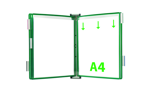 Tarifold metalen wand zichtpanelensysteem, A4, 5 zichtpanelen