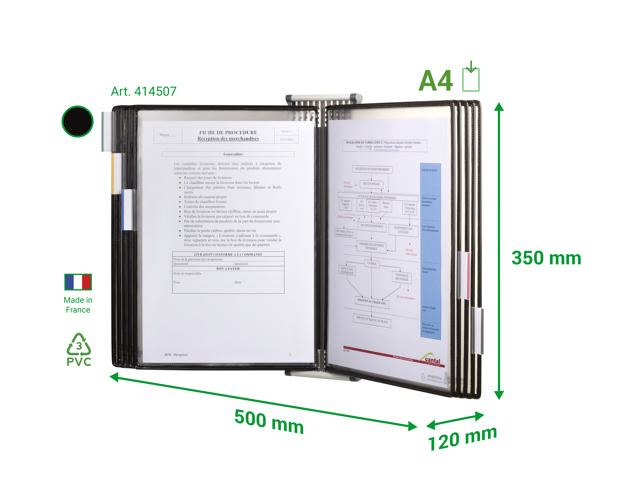Tarifold Antimicrobial Wall Document Display System, A4, 10 Pockets