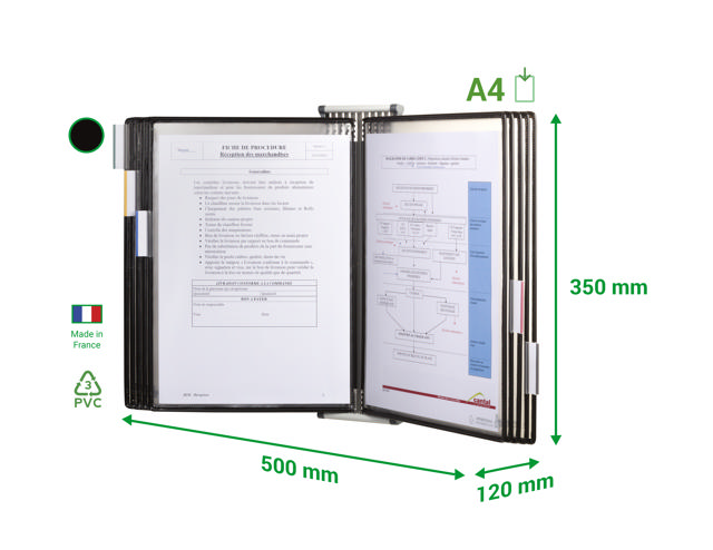 Tarifold Antimicrobial Wall Document Display System, A4, 10 Pockets