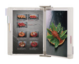 Expositor de pared antimicrobiano Tarifold, acero inoxidable, A4, 10 fundas