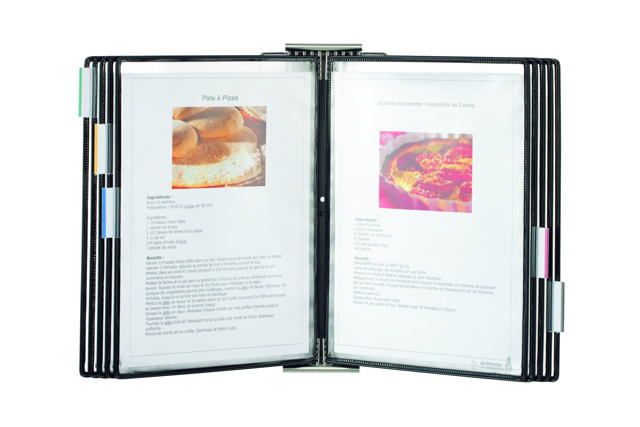 Expositor de pared antimicrobiano Tarifold, acero inoxidable, A4, 10 fundas