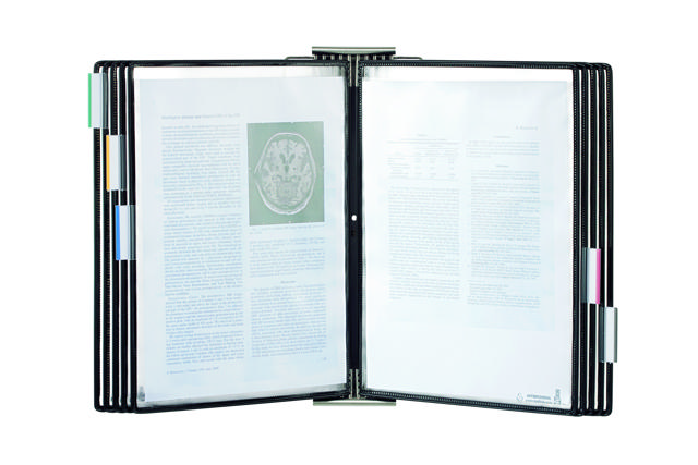 Expositor de pared antimicrobiano Tarifold, acero inoxidable, A4, 10 fundas