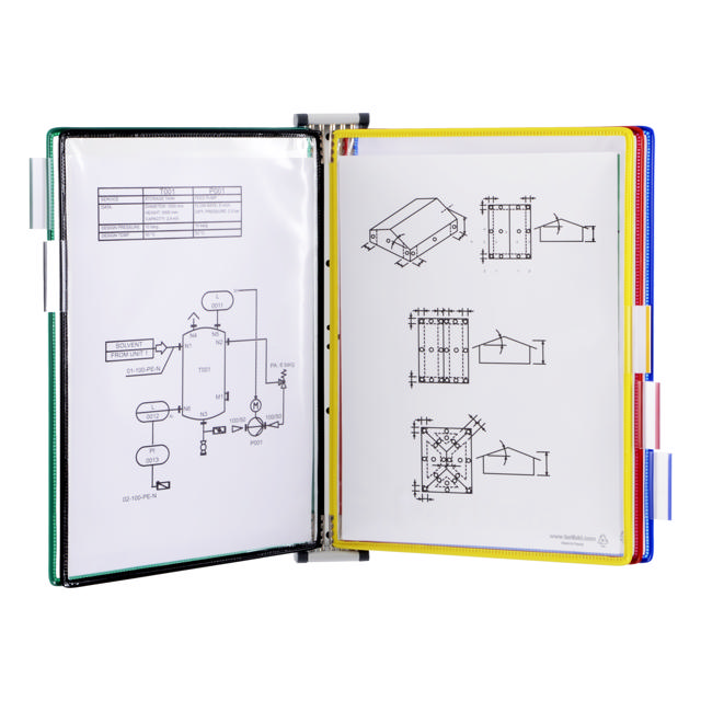 Tarifold Magnetic Wall Document Display System, A4, 5 Pockets