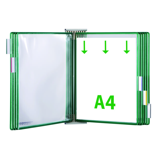 Tarifold metalen wand zichtpanelensysteem uitbreidingsset, A4, 10 zichtpanelen