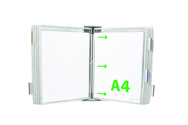 Tarifold metalen wand zichtpanelensysteem uitbreidingsset, A4, 10 zichtpanelen, laden links