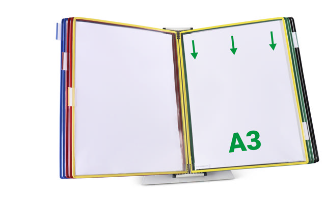 Tarifold metallbord dokumentvisningssystem, A3, 10 fickor