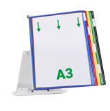 Tarifold metallbord dokumentvisningssystem, A3, 10 fickor