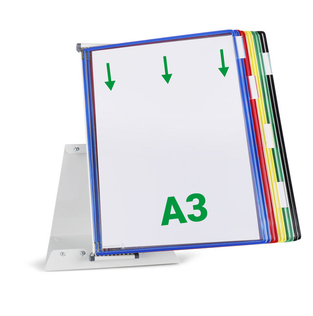 Tarifold metallbord dokumentvisningssystem, A3, 10 fickor