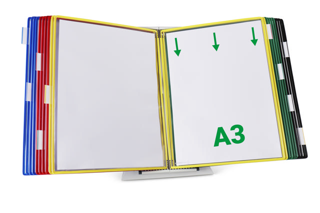 Tarifold metallbord dokumentvisningssystem, A3, 20 fickor