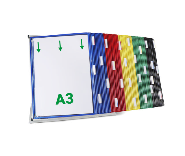 Tarifold metallbord dokumentvisningssystem, A3, 60 fickor