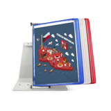 Tarifoldin metallinen pöytäasiakirjojen näyttöjärjestelmä, A4, 10 taskua, FR/UK/NL/CZ värit