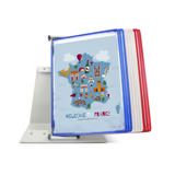 Tarifoldin metallinen pöytäasiakirjojen näyttöjärjestelmä, A4, 10 taskua, FR/UK/NL/CZ värit