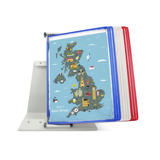 Tarifoldin metallinen pöytäasiakirjojen näyttöjärjestelmä, A4, 10 taskua, FR/UK/NL/CZ värit