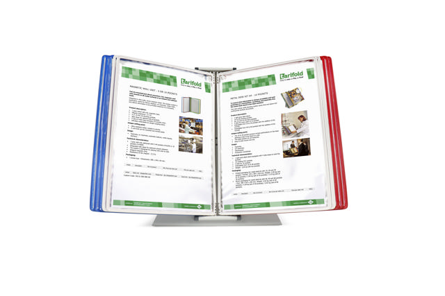 Tarifold Metal Desk Document Display System, A4, 10 Pockets, FR/UK/NL/CZ Colours
