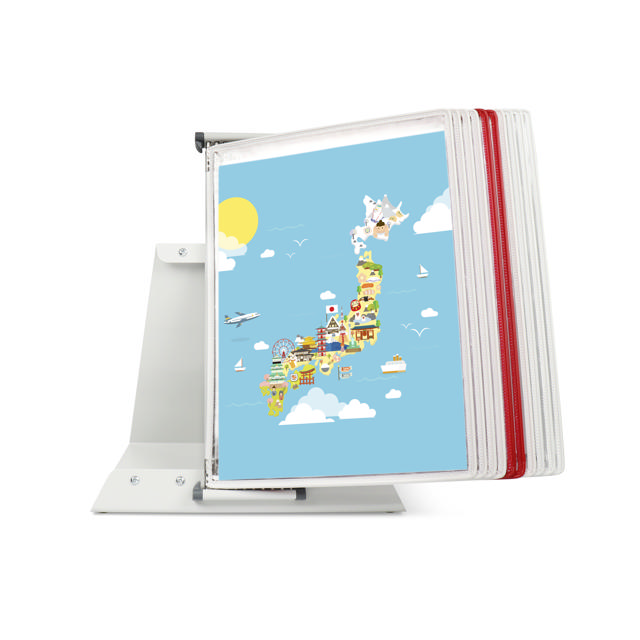 Tarifoldin metallinen pöytäasiakirjanäyttöjärjestelmä, A4, 10 taskua, Japanin värit