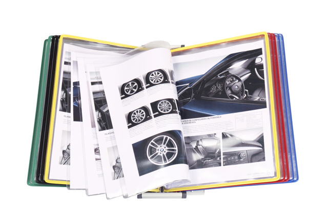 Tarifoldin metallinen pöytäasiakirjojen näyttöjärjestelmä, A4, 10 FoldFive-taskua