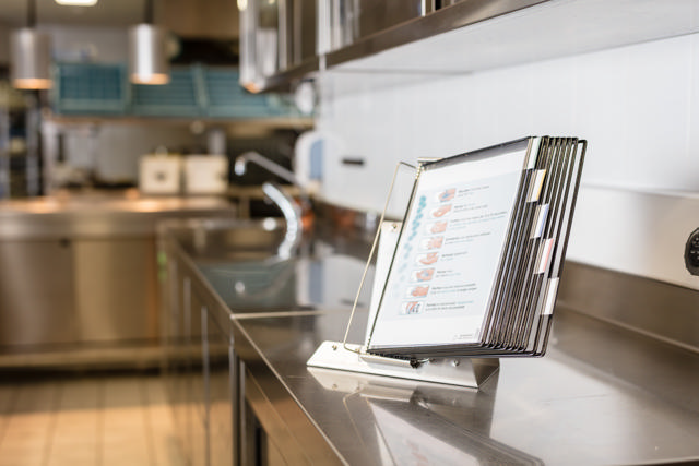 Tarifold antimicrobiële bureau zichtpanelensysteem van roestvrij staal, A4, 10 zichtpanelen