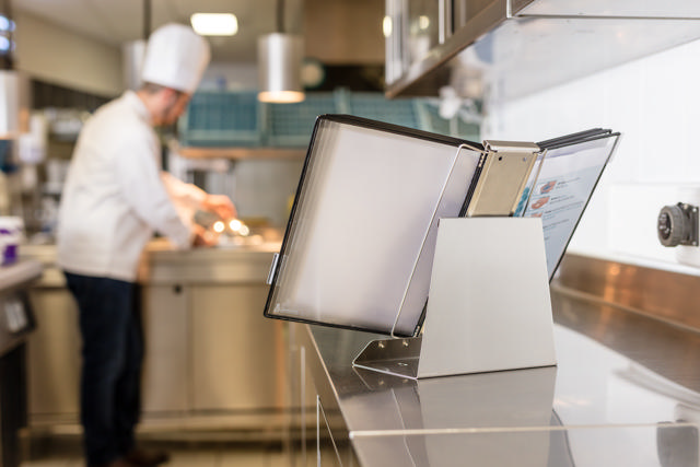 Tarifold antimicrobiële bureau zichtpanelensysteem van roestvrij staal, A4, 10 zichtpanelen