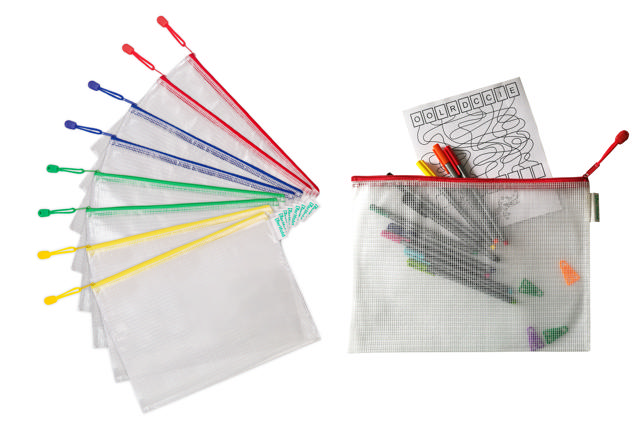 Zipper Storage Bags - A4 Size - Red