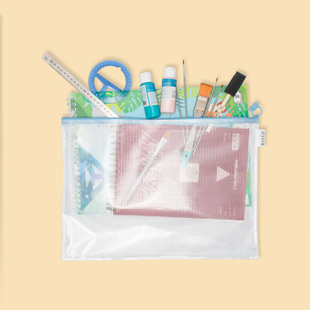 Förvaringsväska med dragkedja, pastellfärgad, A3