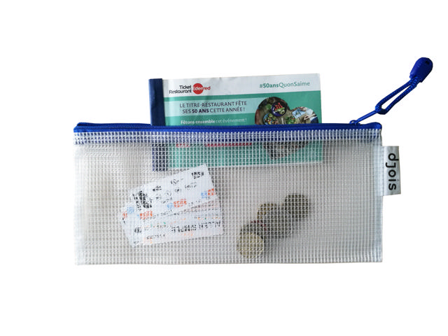 Zipper Storage Bags - Checkbook Size - Blue