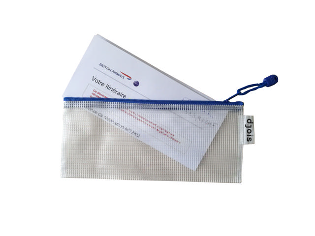 Zipper Storage Bags - Checkbook Size - Blue
