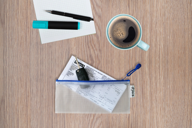 Zipper Storage Bags - Checkbook Size - Blue