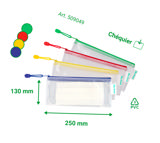 Förvaringspåse med dragkedja, checkhäfte storlek