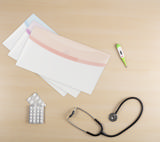 Färgglad drömkuvert, checkhäfte storlek, liggande format