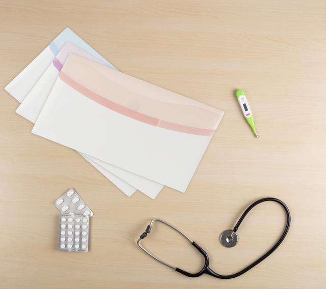 Färgglad drömkuvert, checkhäfte storlek, liggande format