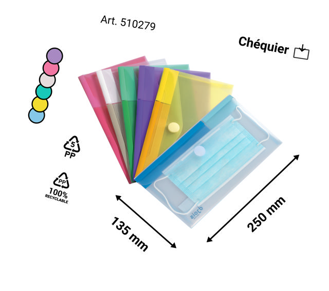 Färgsamling Kuvert, Checkhäfte Storlek, Liggande