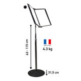 Tarifold Metal Floor Document Display System, A4, 10 pockets