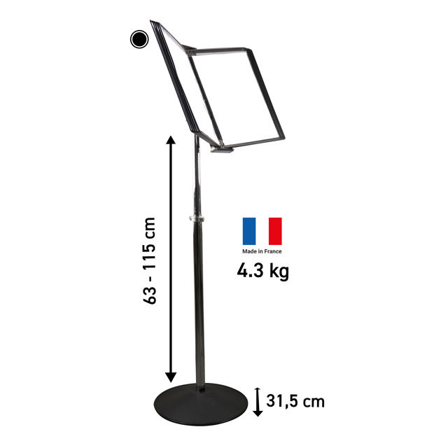 Tarifold Metal Floor Document Display System, A4, 10 pockets