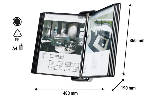 Tarifold Veo Wall Document Display System, A4, 10 PP Pockets