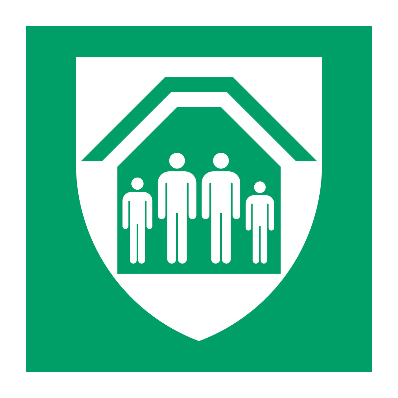 Turvakyltti Suojakatos, 200 x 200 mm