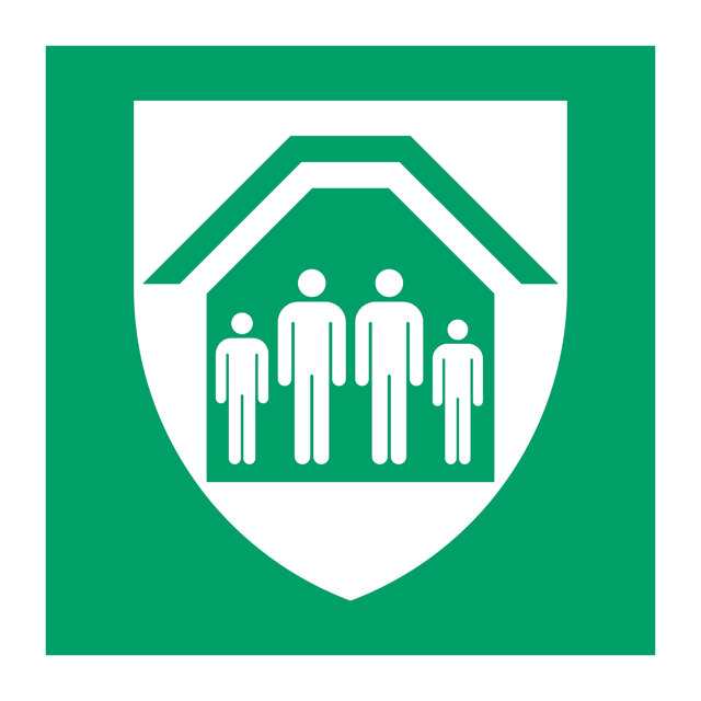 Turvakyltti Suojakatos, 300 x 300 mm