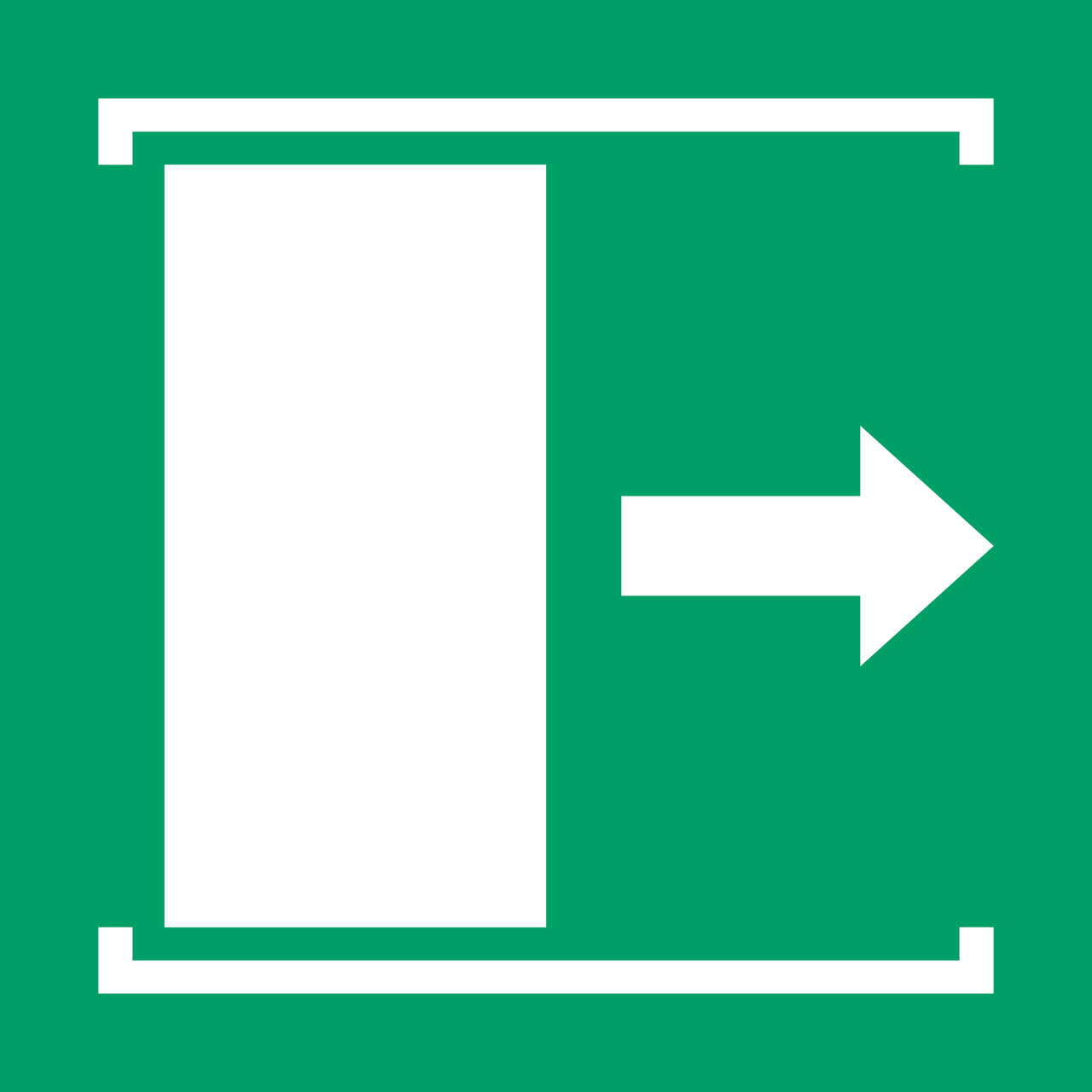 Pictogram bordje Deur schuift naar rechts, 200 x 200 mm