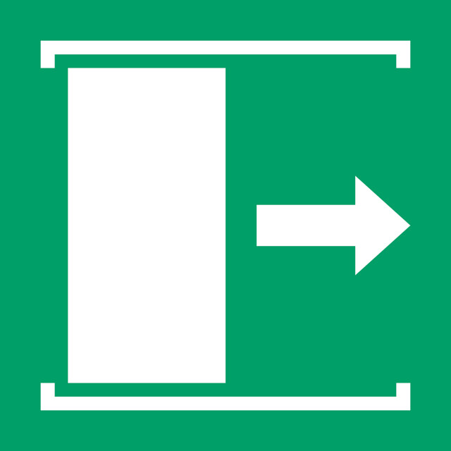 Pictogram bordje Deur schuift naar rechts, 300 x 300 mm