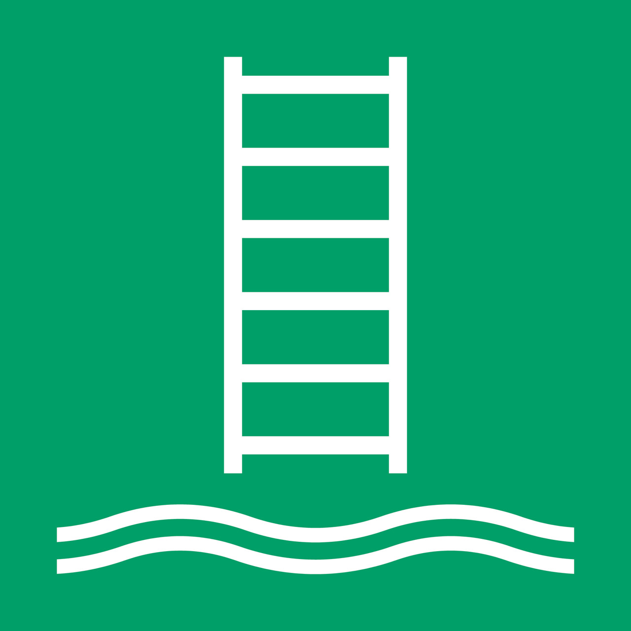 Piktogramm-Zeichen Ausstiegsleiter, 150 x 150 mm