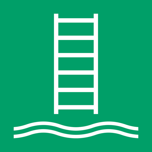 Piktogramm-Zeichen Ausstiegsleiter, 200 x 200 mm